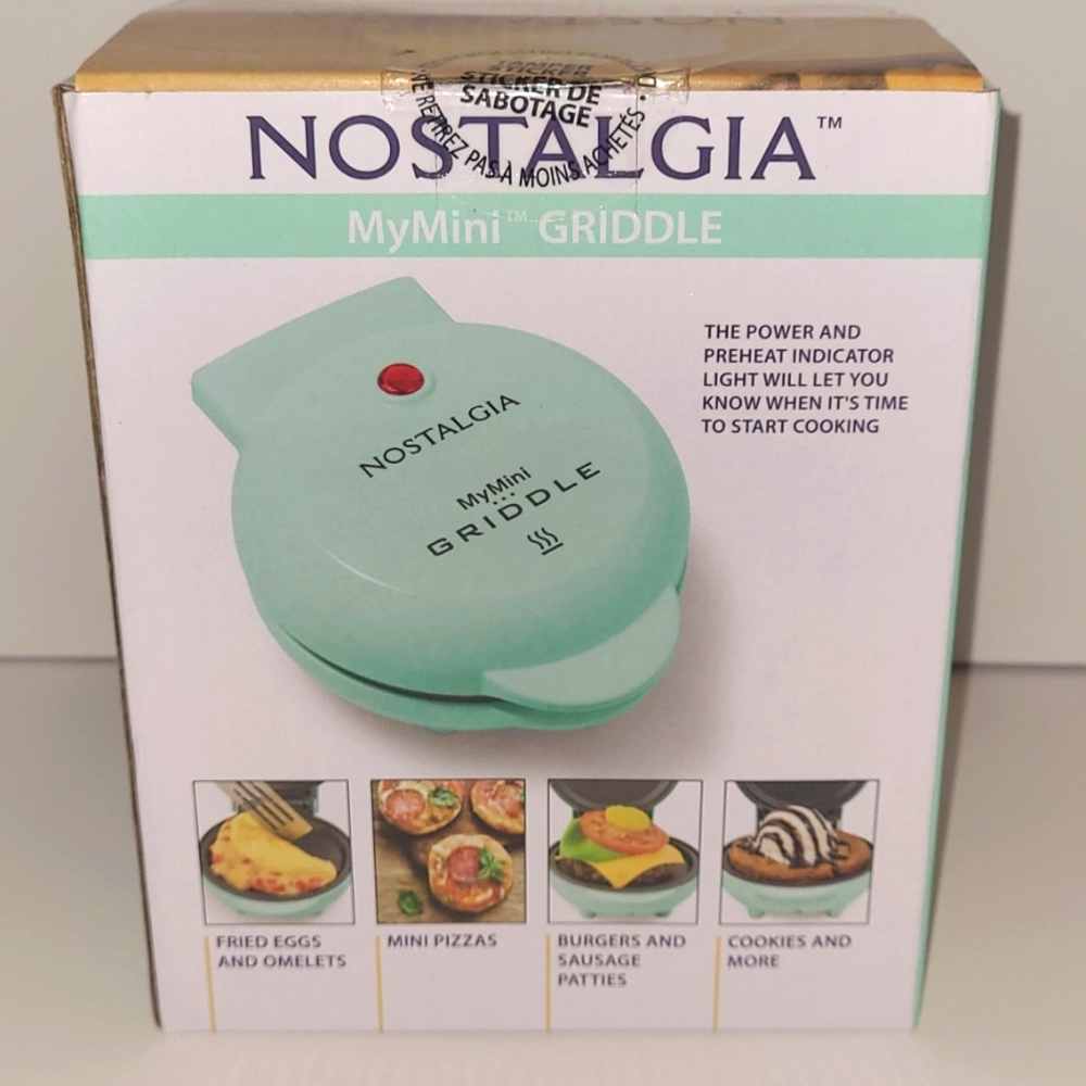Nostalgia MyMini Griddle Color Teal Green NIB NWT - Picture 3 of 4